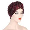 Muslimische Frauen Turban Solide Falten Hut Krebs Chemo Mützen Caps Headwear Headwrap Plated Haarschmuck