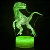 Luzes noturnas Nighdn Dinosaur 3D Night Light para meninos Holograma Illusion Lamp 7 Color Changing Christmas Birthday Dinosaur Gifts for Kids Room Q231114