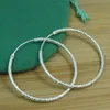 Dingle ljuskrona babyllnt 925 sterling silver skrubba matt rund cirkel 35 50mm stora hoop örhängen för kvinnor europeiska modesmycken gåva 230414