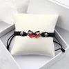 Link-Armbänder, klassisch, handgefertigt, weißes Seil, geflochten, für Damen, roter Schmetterling, Charm-Anhänger, Armband, Glücksgebet, Schmuck, Freundschaftsgeschenke