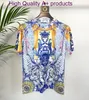 Męskie koszule 2023 BAROQUE BRAND Floral Printed Men luksus królewski styl krótkiego rękawu o szyi męskie letnie ubrania hip -hop Tops