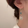 Boucles d'oreilles pendantes de luxe pour femmes, breloque goutte d'eau bleue, couleur or jaune, tendance, pierre de Zircon, mariage