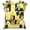Damska koszulka E dziewczyna krótki top w stylu Vintage Y2K estetyczny portret twarzy graficzny T shirt Harajuku Tie Dye kobiety letnie bluzy Tee Gothic Streetwear 230413