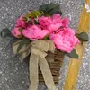 Декоративные цветы сердца коробки весна розовый розовый лук -лук цветочный венок венок, висящий домашний декор летний фронт, богатство