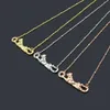 Brand Luxury Crystal Leopard Pendant Necklace for Womens Fashion Classic Circle Diamond Necklace 18k Gold Titanium Steel Designer Necklace