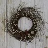 Fleurs décoratives Primitives Rustic Pip Berries And Twig With Rusty Barn Stars Wreath 12 Inch Ivoire