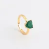 Cluster Rings Ins Creative Zircon Heart-Shaped Ring Simple Retro Colorful Peach Heart For Women Girls Fashion Jewelry Gift