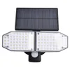 太陽の壁のライト100られた120種類の防水モーションセンサーストリートライト屋外調整可能2ヘッド幅照明角度ソーラーガーデンライト