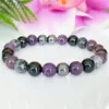 Link Armbanden MG1544 8 MM Amethist Zwarte Toermalijn Armband Negatieve Energie Bescherming Healing Kristallen Mala Yoga