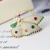 Броши, модная красивая элегантная брошь-бабочка, высокое качество, металлические сверкающие разноцветные камни для женской одежды