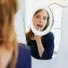 Kompakt Aynalar 1 PC 360 Döndürme Aynası LED Işık Varlık Kupası Duş Tıraş Makyaj 10x büyütme ayna vantuz duş Makyaj Ayna 231113