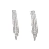 Goujon couleur argent micro pavé cz boucle d'oreille conception longue haut bouton oreille goujons cuivre plomb nickel gratuit Chic boucles d'oreilles 231113