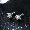Studörhängen Gradient Zircon Star Piercing Shiny Spiral Ear Bone For Women Girls Wedding Party Fine Jewelry Gift