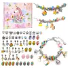 Perlen-Charm-Armband-Herstellungsset für Kinder, Zubehör, Perlen, kreatives DIY-Armband, handgefertigter Kristallschmuck, Kinderarmband, rosa Geschenkbox-Set, L231114