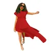 Ethnische Kleidung Sommermodestil afrikanische Frauen O-Neck Kurzarm weiße schwarze rote Polyester Kleider Dashiki Kleider FO