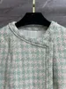 Vestes pour femmes 2023SS printemps automne luxe femmes haute qualité vert Plaid Tweed veste femme Chic Double boutonnage manteau Rmsx 3.31