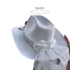 Bérets Cowgirl Chapeau Paillettes Brillantes Avec Voile Élégant Jazz PoProp