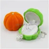 Jewelry Boxes Halloween Lovely Orange/Green Pumpkin Ring Box Flocking Necklace Earring Ear Stud Case For Festival Dr Dhgarden Dhc2M