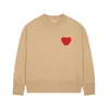 Fashion Amisweater Paris Mens Women Designer Knitted Shirts High Street Printed a Heart Pattern Round Neck Knitwear Men Am i Jumper I4te