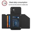 Kortplats med pack plånbok läderfodral för Xiaomi Poco X5 Pro 5G Redmi Note 12 4G Pro Plus 5G Huawei Honor 90 X6A 4G X9A X8A X7A Skin Feel Credit ID Holder Flip Cover Pouch Pouch