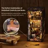 Christmas Decorations CUTEBEE Book Nook Kit DIY Miniature House Touch Lights with Furniture for Gifts Magic Pharmacist 231113
