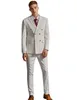 Herrenanzüge Blazer Elfenbein gestreifter Blazer Revers Zweireiher Hochzeit Smoking Outfits Luxus Masculino Slim Fit Kostüm Homme 231114