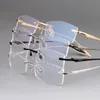 Monturas de gafas de sol Moda Vazrobe Titanio Para hombre Transparente Marco de anteojos sin montura Cuadrado Espectáculo masculino Prescripción ultraligera Po