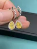 Dangle Earrings Pirmiana 2023 925 Sterling Silver Pear Shape 2.0ct/Pair Simulated Diamond CZ GemtonesWemon Jewelry