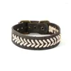 Link pulseiras trançado pulseira moda larga vintage banda de pulso falso couro masculino pulseiras botão punho masculino jóias presentes