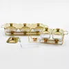 Din sets Sets Wedding Party Luxe Glass Chafing Dish El Serving Gold Buffet Warmer