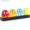 Nachtverlichting Pac Man Nachtlampje Spel LED USB 3D Lamp Cartoon Slaapkamer Decor Bureau Muziek Illusie Tafellamp Babyslaaplicht Kinderen Cadeau Q231114