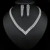 Dangle Earrings Genuine Real Jewels Bridal Necklace Earring Set Fashionable Zircon Tassel Fashion Accessories Dress Casual E