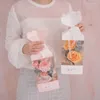 Confezione regalo Scatola rosa trasparente Scatola di plastica per imballaggi per torte Negozio di fiori Fai da te Matrimonio San Valentino