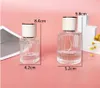 30 ml de 50 ml de vidro perfume garrafa recarregável garrafa de spray transparente vazia garrafa essencial de óleo portátil recipiente de cosméticos 50pcs