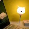 Table Lamps LED USB Night Light Cute Cartoon Night Lamp Bear for Baby Kid Bedroom Eyes Protection Socket Night Small Table Lamp R231114