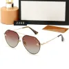 نظارة شمسية مصممة للعلامة التجارية ليتل نحلة أزياء معدنية جديدة كبيرة الإطار الشمسي من الرجال والنساء نظارات راقية UV400 167
