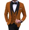 Ternos masculinos Blazers Homens Formais Ternos para Festa de Casamento Negócio Preto Xaile Lapela Um Botão Slim Fit 3 PCS BlazerVestPantsFashion Costume Homme 231114