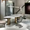Dekorative Figuren YJ Nordic Essstuhl Leichte Luxusmetall -Edelstahl -Couch einzelner Rückenlehne mit Armlehre Restaurant für El