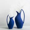 Dekorative Figuren Kreative blaue Keramikvasen-Ornamente