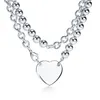 Designer Single Peach Heart Necklace Woman Rostfritt stål Pendant Smycken Valentins dag Julklapp Partihandel