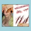 Other Event Party Supplies Halloween Zombie Scars Tattoos Sticker Fake Scab Bloody Makeup Horror Wound Scary Blood Injury Drop Del Dhae1