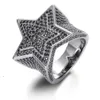 Hiphop Men Women Fine Sieraden Iced Gold Plated 925 Sterling Silver VVS Moissanite Diamond Star Ring met GRA -certificaat