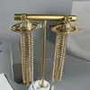 Créateur de mode marque de marques d'oreilles étalon la planète de luxe femme bijoux saturne oreille métal perle bouclage cjeweler femme orecchini