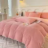 Set di biancheria da letto Set di quattro pezzi per letto in velluto di latte Copripiumino in peluche invernale Lenzuola Flanella di corallo 231114