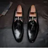Dress Shoes Korean Style Outdoor Casual Fringe Handmade Sewing Round Toe Slip-On Genuine Leather Men Business Loafer 20230728