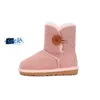 Klassieke baby's kinderlaarzen tasman kind slippers jongen meisje en baby lederen winter sneeuw ultra mini laarsjes kinderen peuter bont harige solide tazz laars met bogen knop