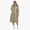 Dames donsparka's SANTELON dames winter dik warm over de knie pufferjack vrouwelijke XLong parka met afneembare winddichte capuchon mode bovenkleding 231114