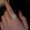 Anéis de casamento luxo moda fidget spinner para mulheres zircão girassol ansiedade rotatable anel ajustável calmante preocupação