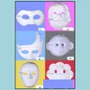 Party Masks Blank White Masquerade Mask Kids Adts Mardi Gras Christmas Halloween Midnight Costume Diy Half Fl Face Animal Cartoon Dr Dhqsv