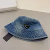 Melhor Denim Bucket Chapéu Venda Womens Fashion Designer Dupes Luxo Caps Icônico Triângulo Aba Larga Chapéus Senhoras